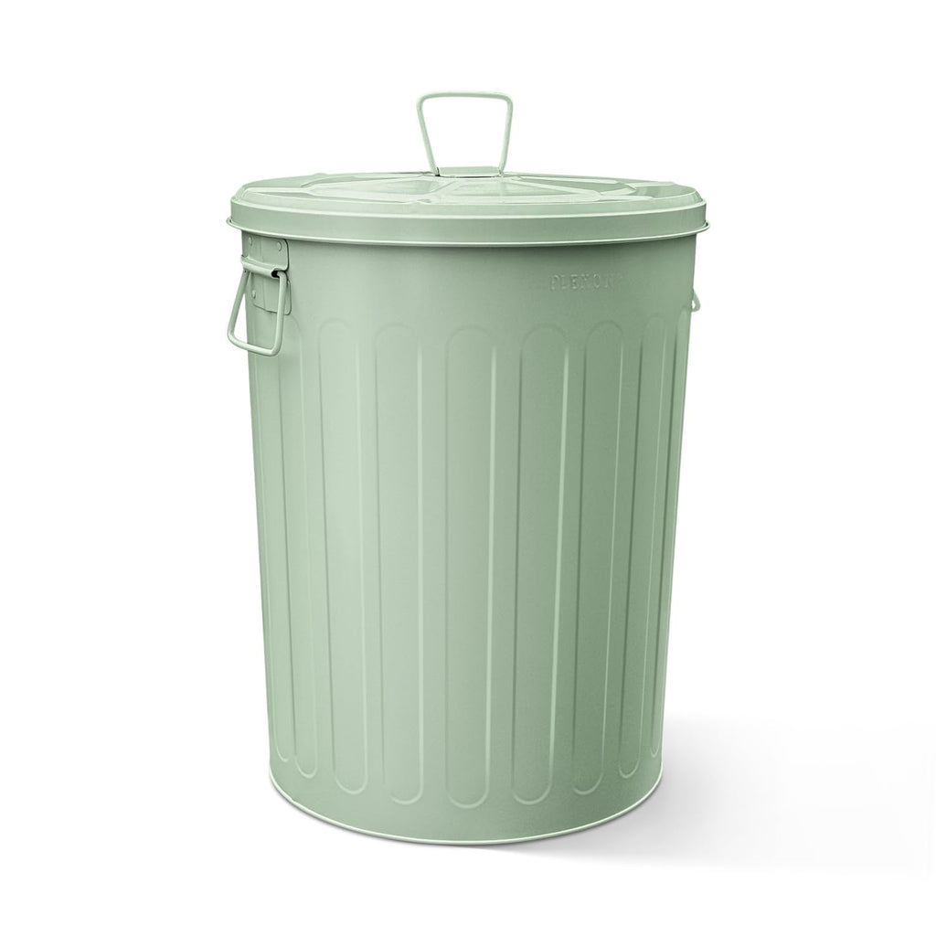 20-Gallon Green Galvanized Steel Round Trash Can with Lid