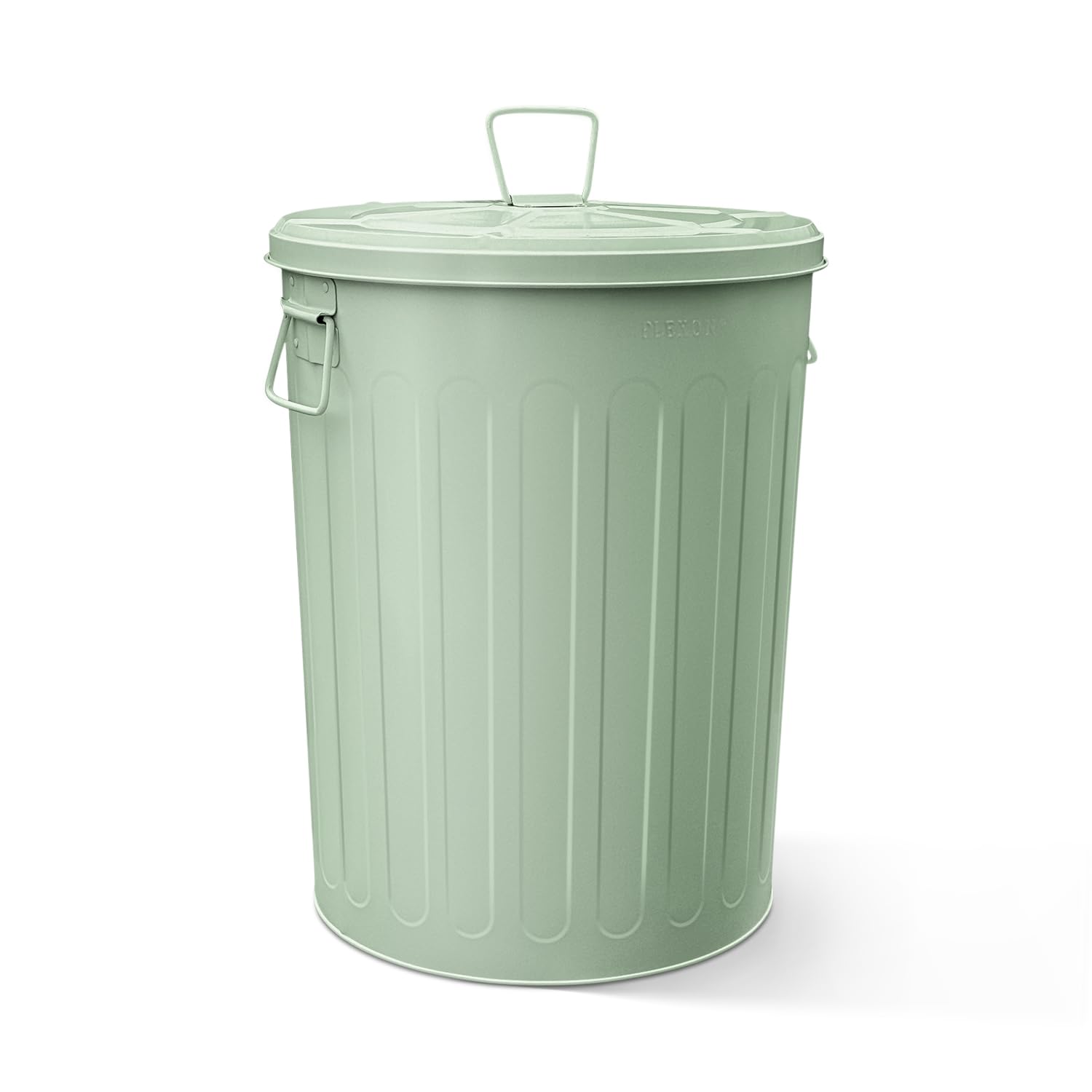 20-Gallon Green Galvanized Steel Round Trash Can with Lid