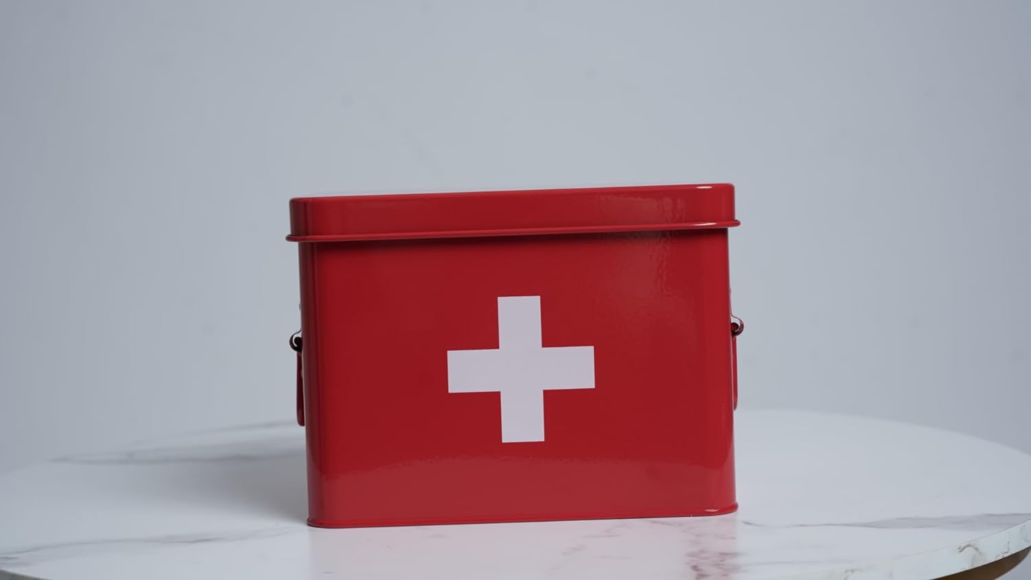 Red First Aid Medicine Chest, 9" - 1