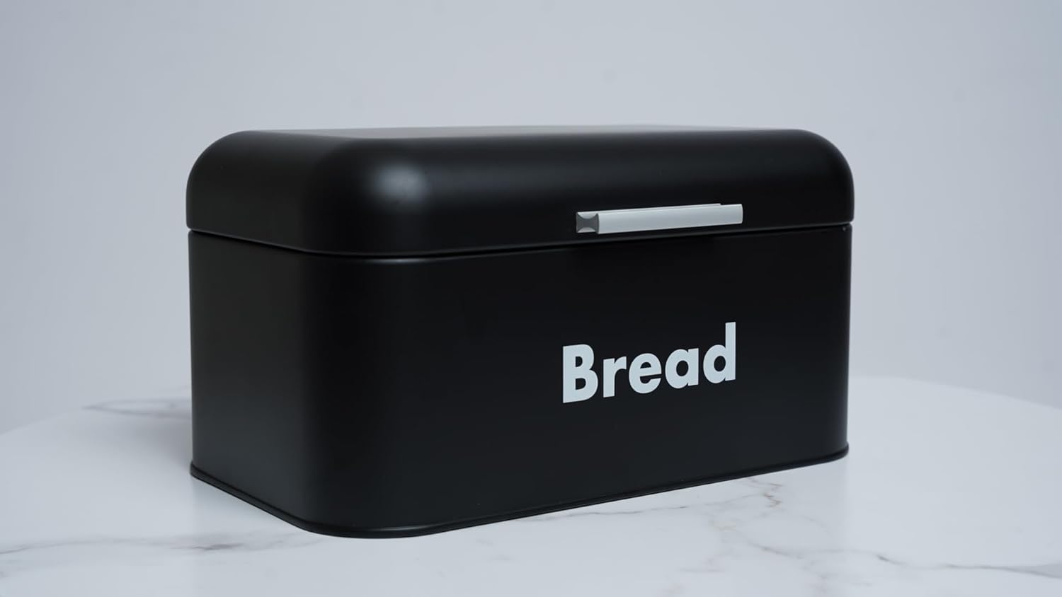 Black Metal Bread Box with Lid, 11.8" - 3