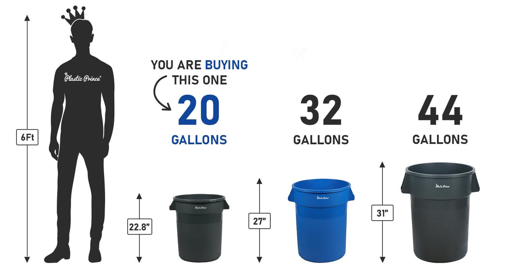 20 Gal Gray Round Trash Can