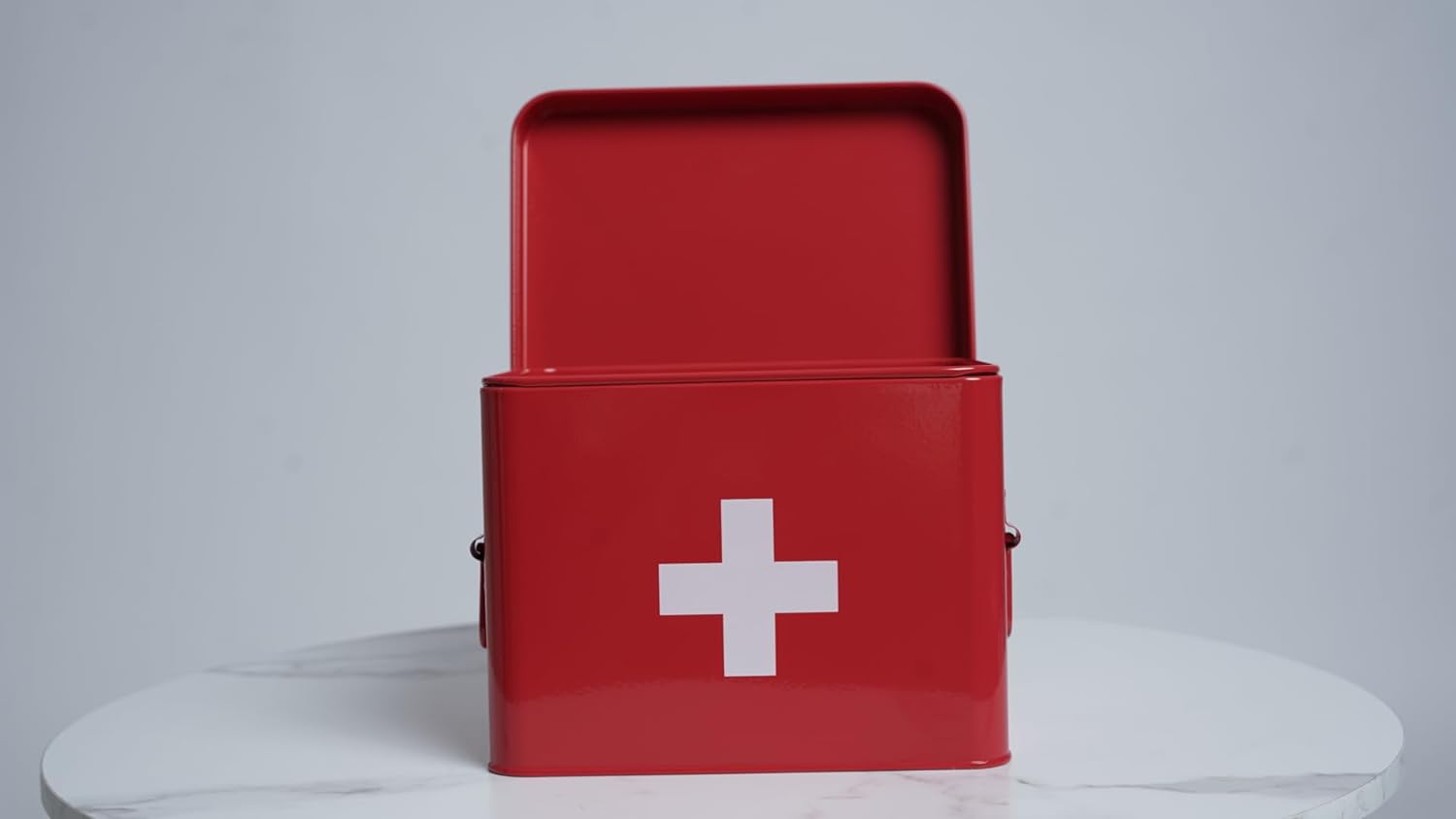 Red First Aid Medicine Chest, 9" - 2