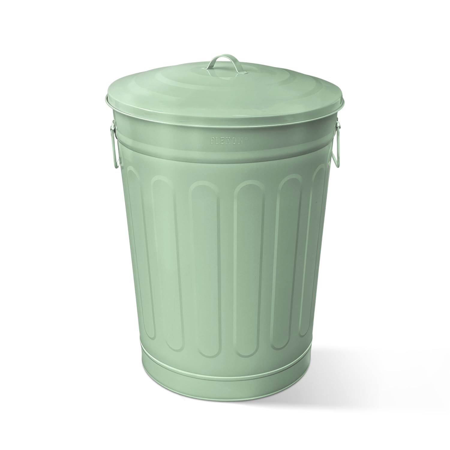 13-Gallon Green Galvanized Steel Round Trash Can with Lid