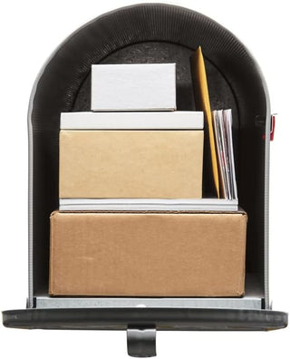 Plexon Gray Jumbo Size Rural Mailbox, 3175 cu-in Capacity, Galvanized Steel, Powder-Coated, 15 in. H x 11.69 in. W x 24.82 in. L