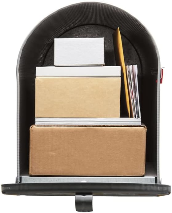 Plexon Gray Jumbo Size Rural Mailbox, 3175 cu-in Capacity, Galvanized Steel, Powder-Coated, 15 in. H x 11.69 in. W x 24.82 in. L