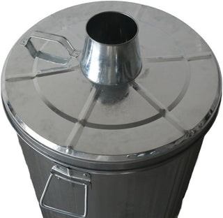 Plexon Metal Compost Bin Outdoor Burn Bin - Galvanized Trash Can with Lid Chimney and Vent Holes - Trash Burning Container Composter Incinerator for Garbage, 20 Gallon (Chimney Lid and Vent Holes)