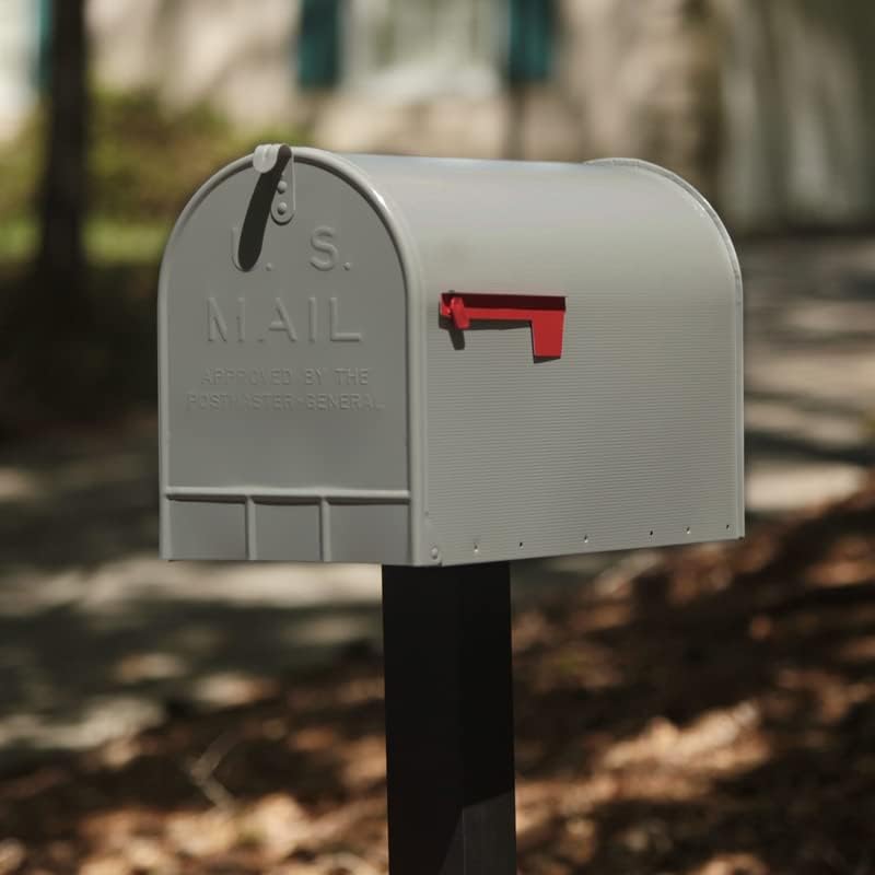 Plexon Gray Jumbo Size Rural Mailbox, 3175 cu-in Capacity, Galvanized Steel, Powder-Coated, 15 in. H x 11.69 in. W x 24.82 in. L
