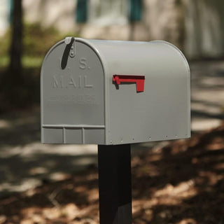 Plexon Gray Jumbo Size Rural Mailbox, 3175 cu-in Capacity, Galvanized Steel, Powder-Coated, 15 in. H x 11.69 in. W x 24.82 in. L