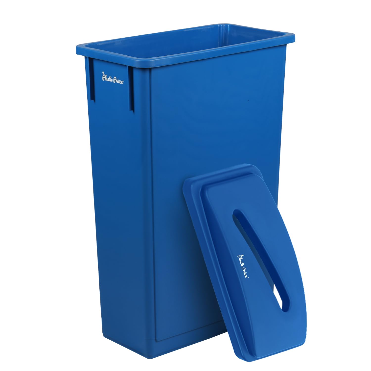 plastic-prince-23-gallon-slim-trash-can-with-paper-recycling-lid-commercial-blue-rectangular-garbage-can-waste-bin-for-home-kitchen-cabinet