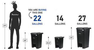 22 Gal Step-On Indoor Trash Can, Black