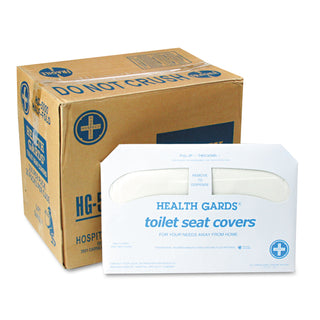 Health Gards Toilet Seat Covers, 14.25 x 16.5, White, 250 Covers/Pack, 20 Packs/Carton - 