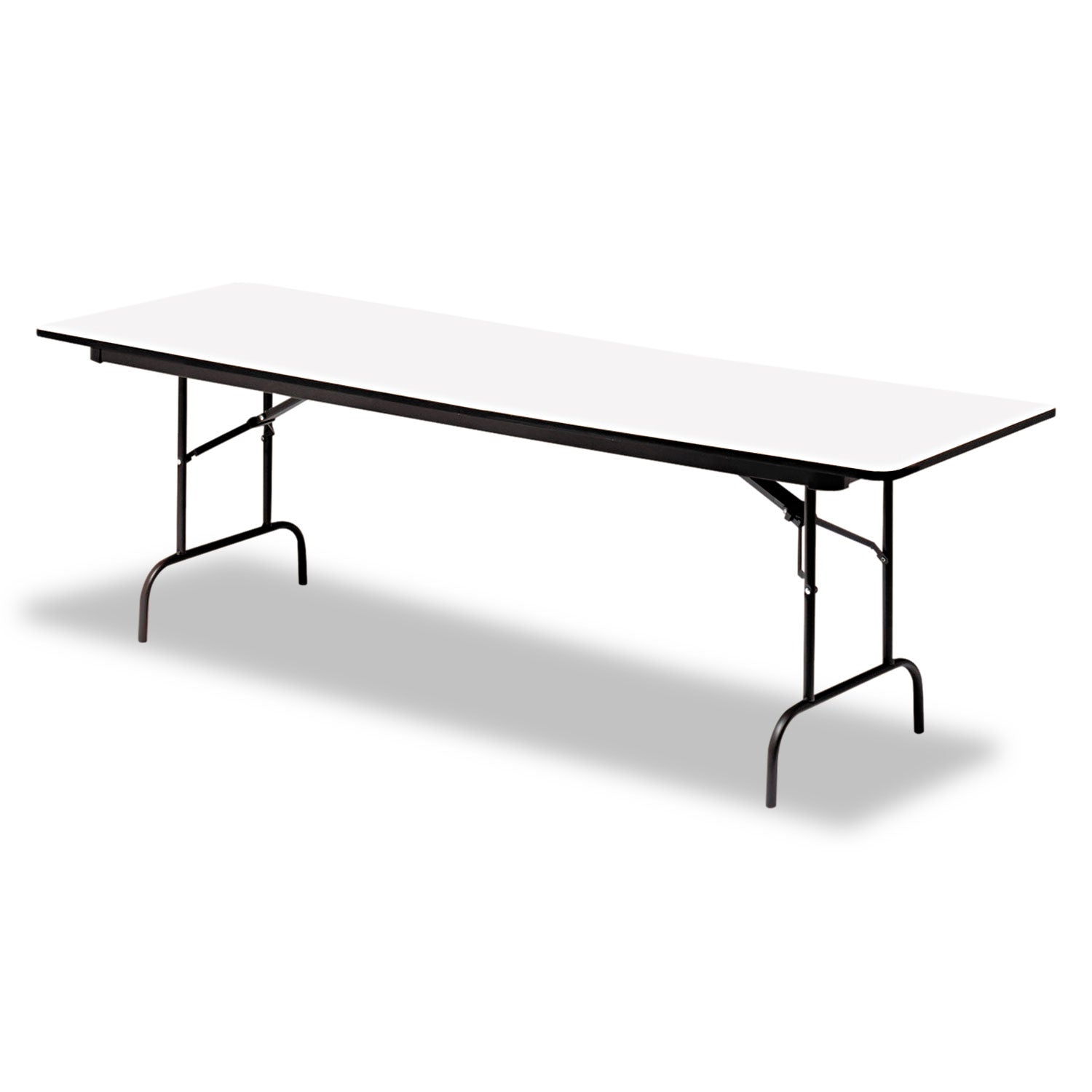 OfficeWorks Commercial Wood-Laminate Folding Table, Rectangular, 60" x 30" x 29", Gray/Charcoal - 