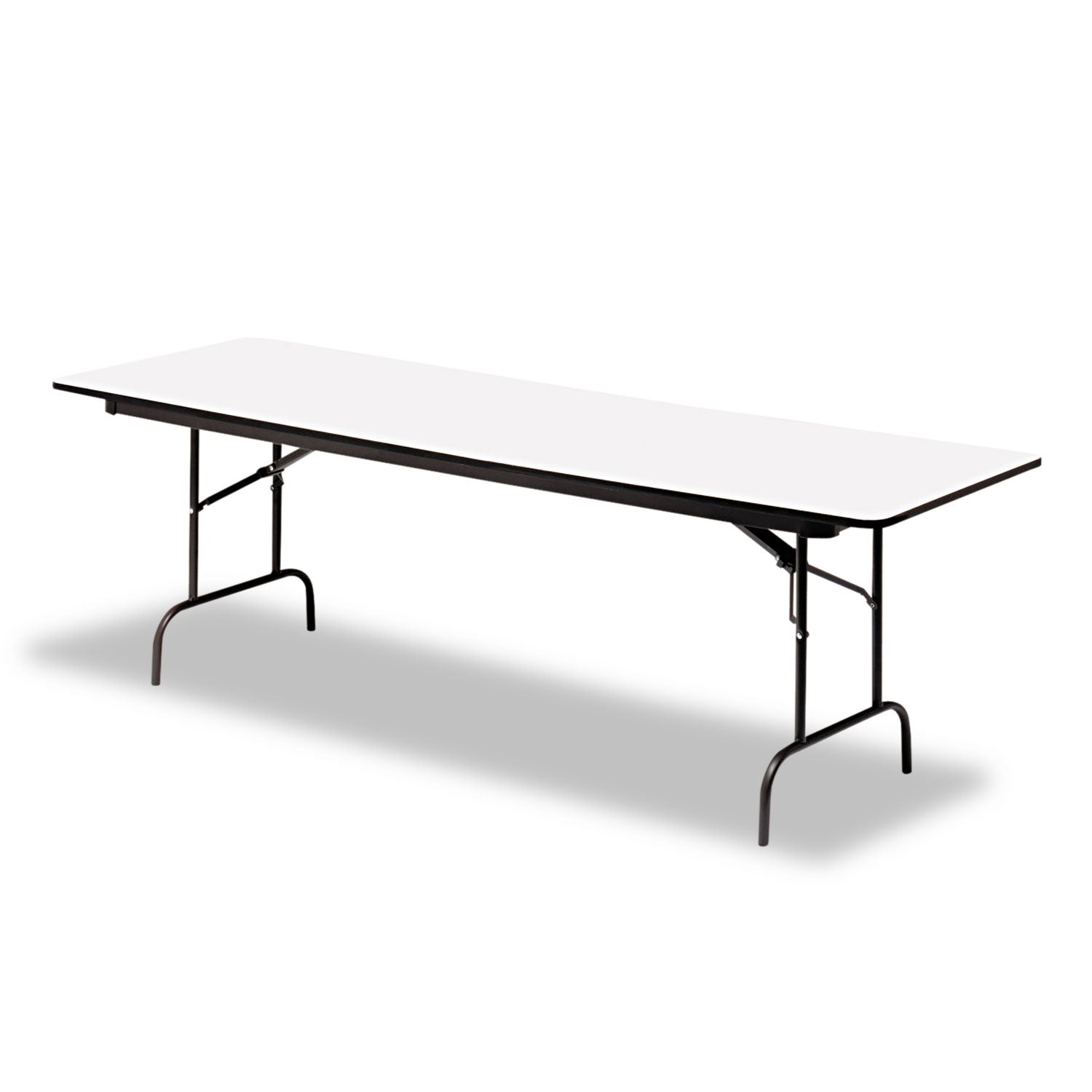 OfficeWorks Commercial Wood-Laminate Folding Table, Rectangular, 72" x 30" x 29", Gray/Charcoal - 