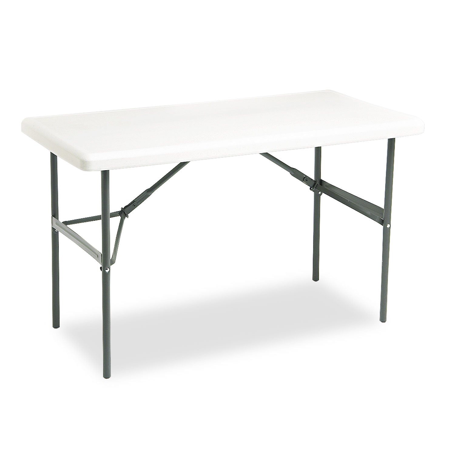 IndestrucTable Classic Folding Table, Rectangular, 48" x 24" x 29", Platinum - 