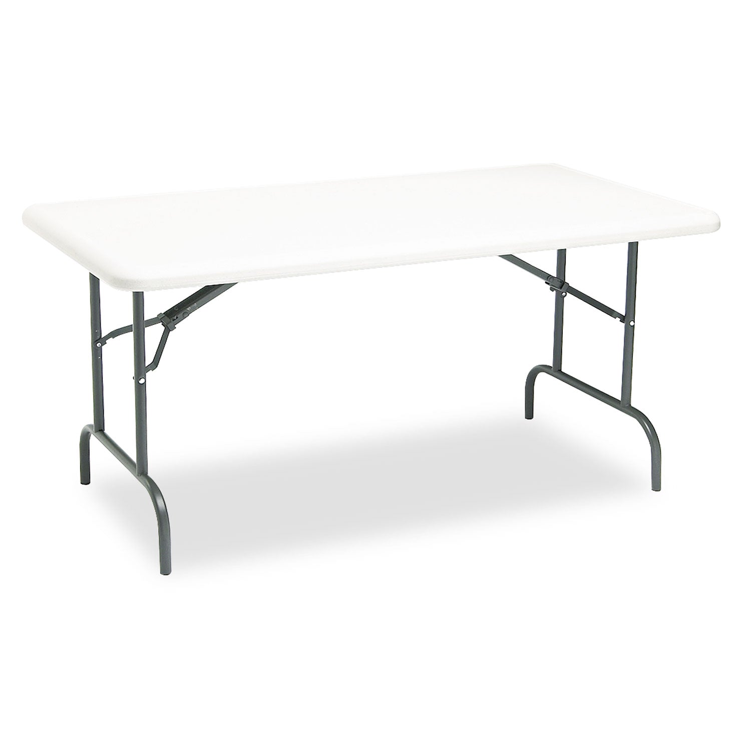 IndestrucTable Industrial Folding Table, Rectangular, 60" x 30" x 29", Platinum - 