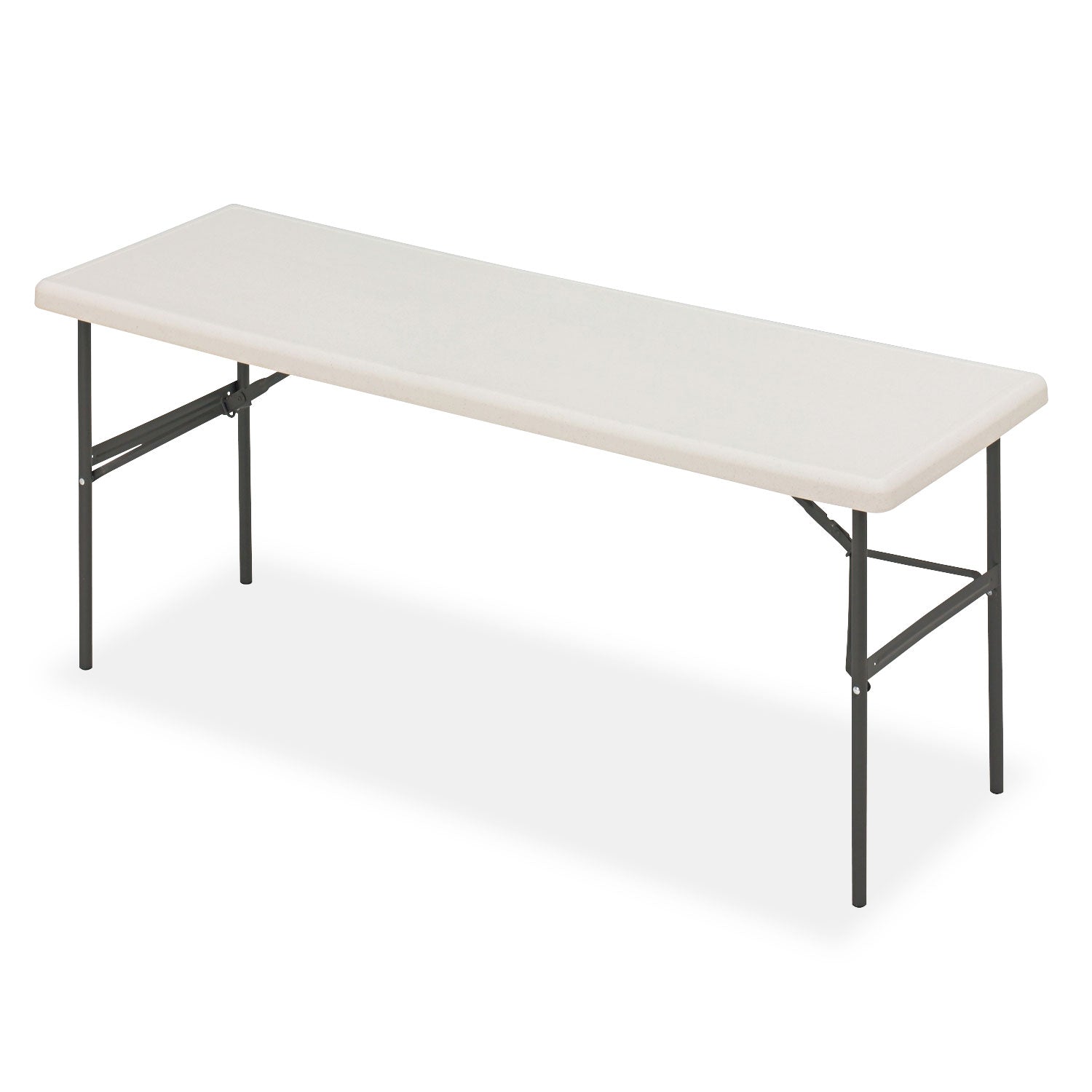 IndestrucTable Classic Folding Table, Rectangular, 72" x 24" x 29", Platinum - 
