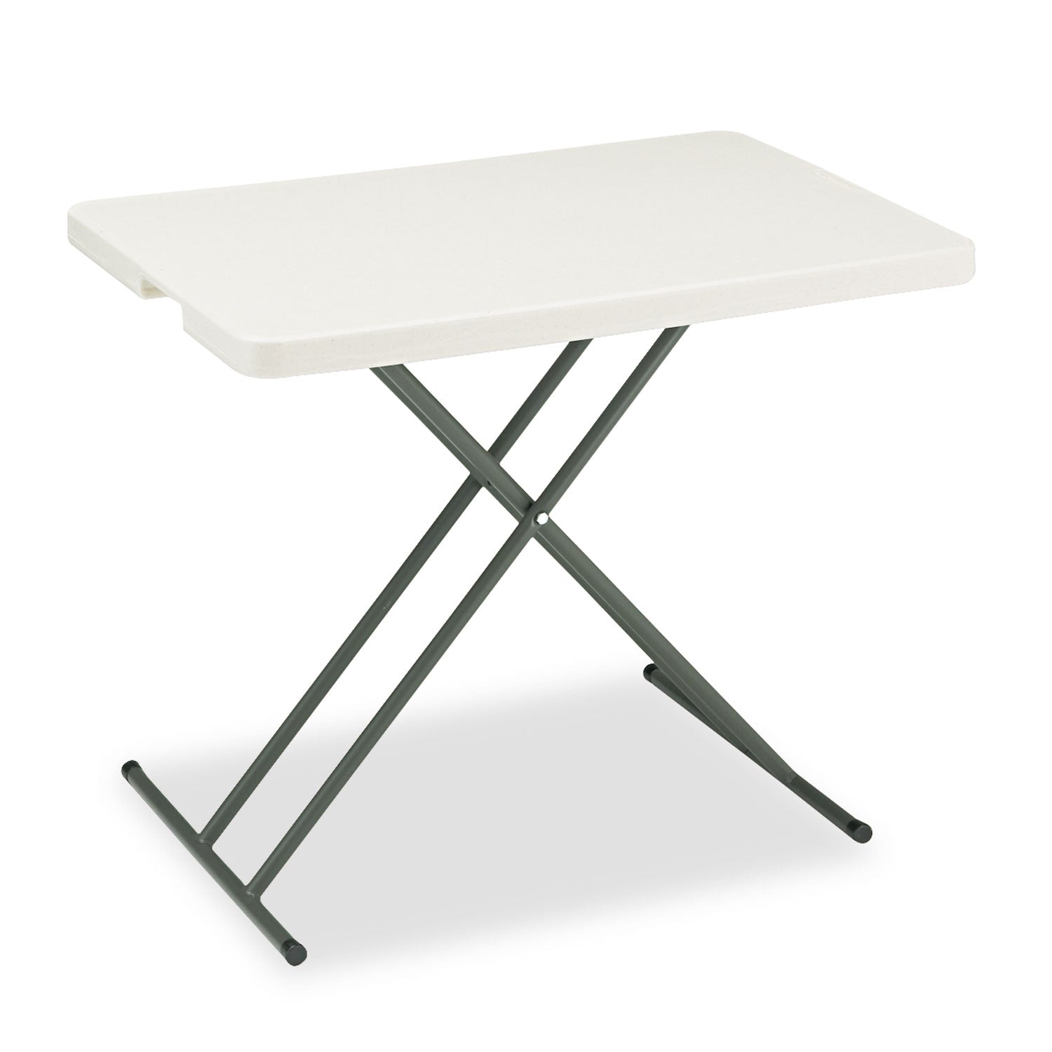 IndestrucTable Classic Personal Folding Table, 30" x 20" x 25" to 28", Platinum/Gray - 1