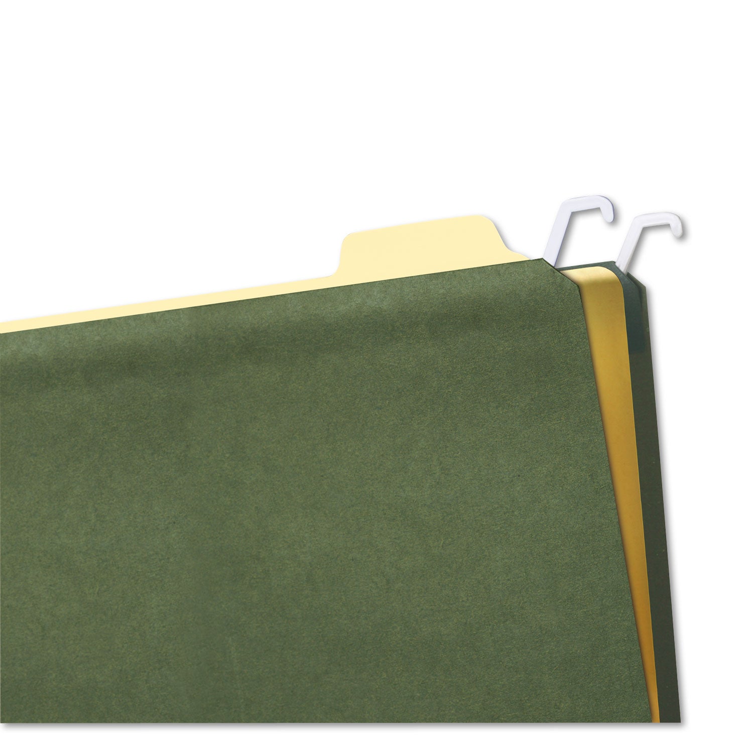 Hanging File Folders with Innovative Top Rail, Legal Size, 1/4-Cut Tabs, Standard Green, 20/Pack - 