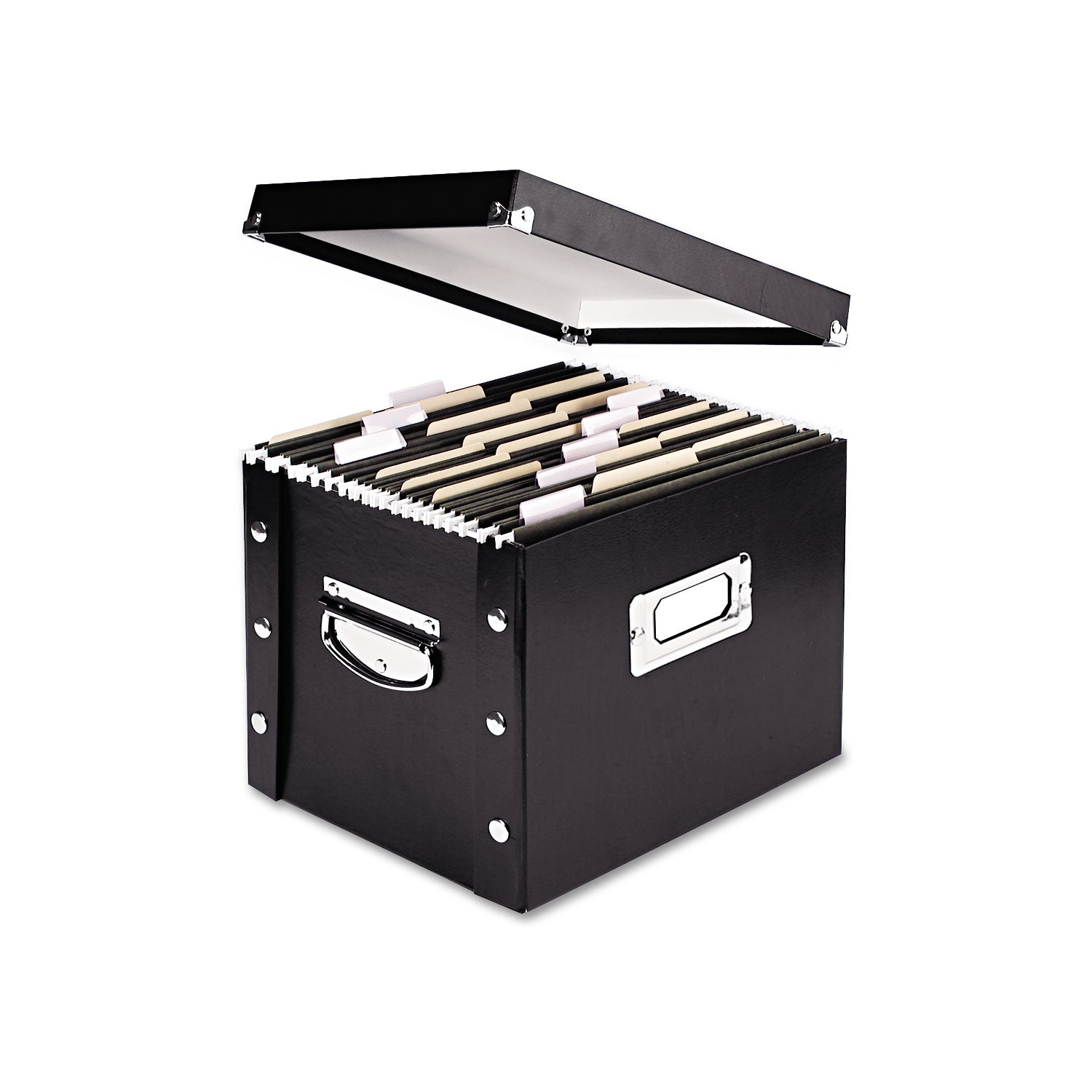 File Box, Letter Files, 11.75" x 9.75" x 9.5", Black - 