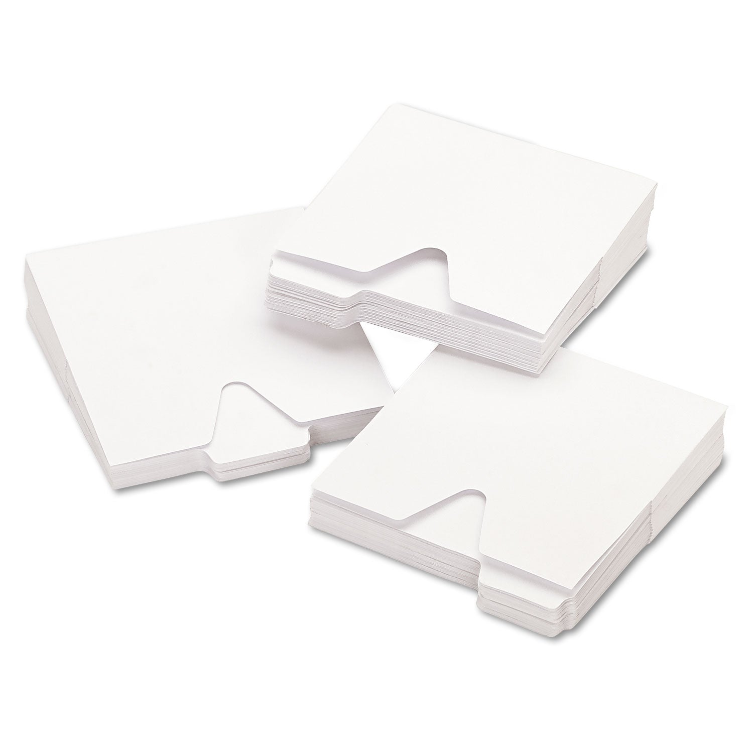 CD File Folders, 1 Disc Capacity, White, 100/Pack - 