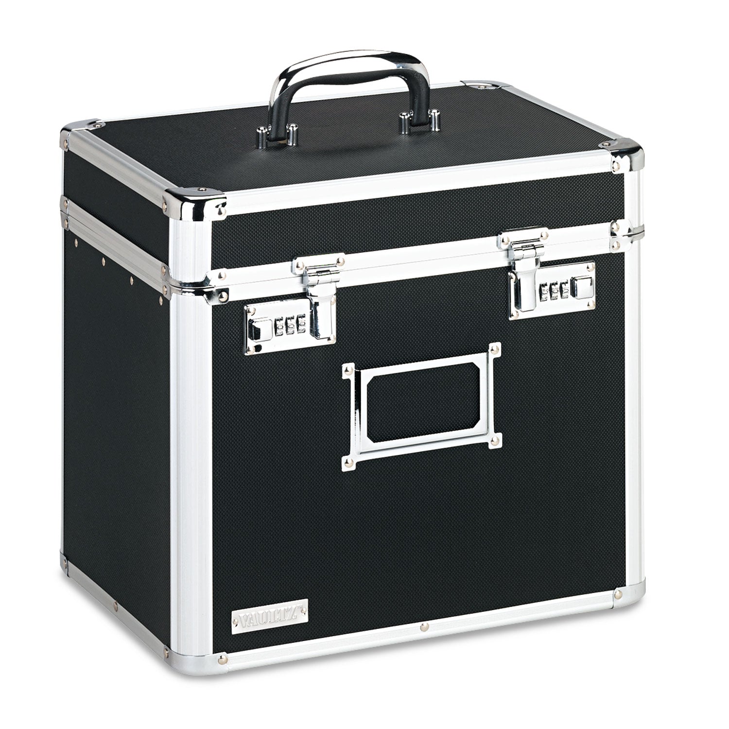 Locking File Chest, Letter Files, 13.5" x 10.5" x 13.25", Black - 