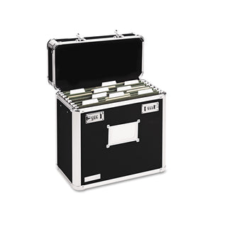 Locking File Chest, Letter Files, 13.75" x 7.25" x 12.25", Black - 