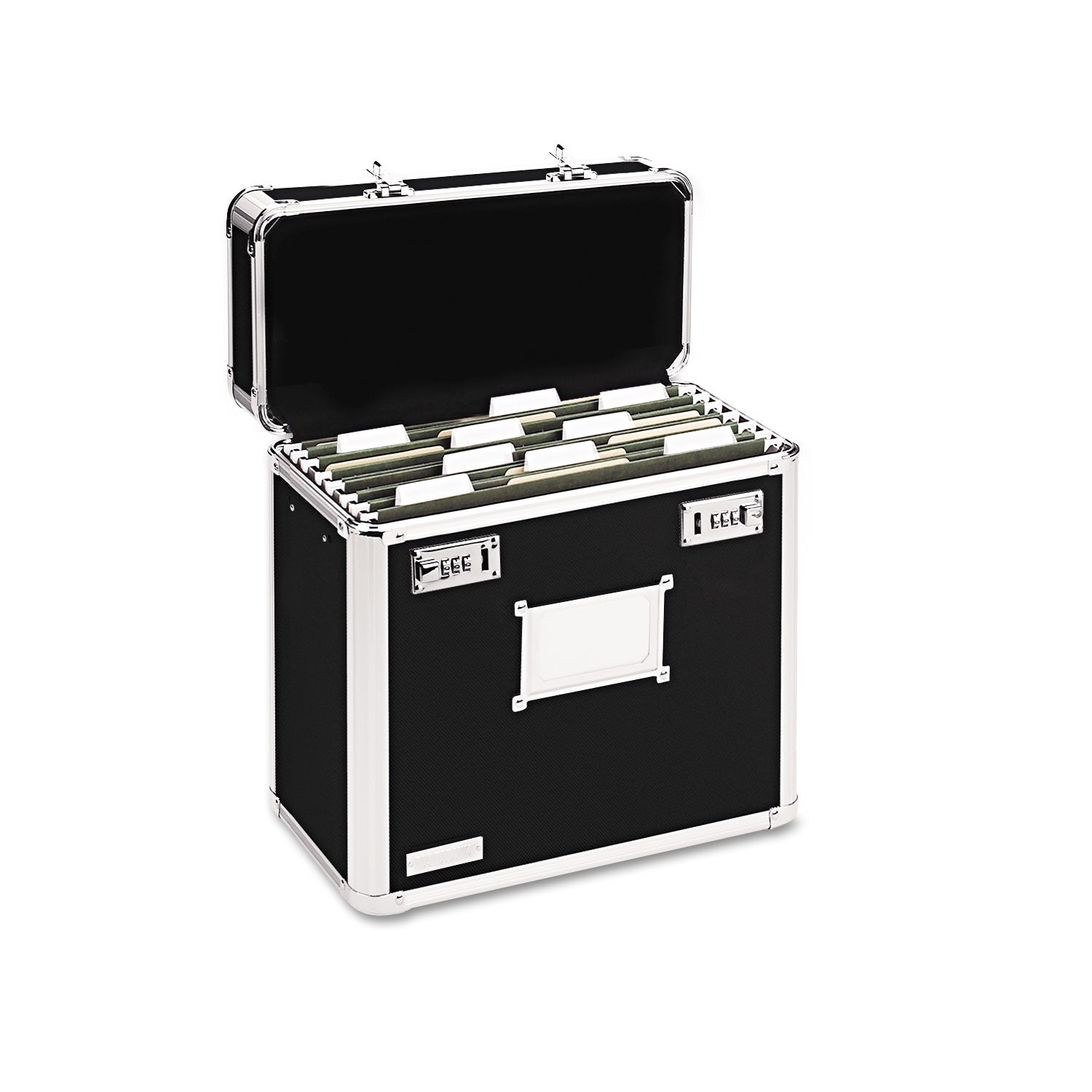 Locking File Chest, Letter Files, 13.75" x 7.25" x 12.25", Black - 
