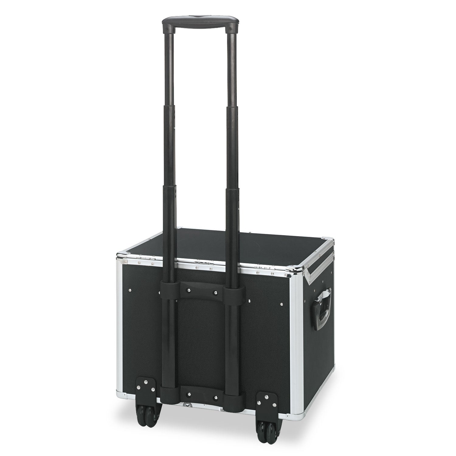 Locking Mobile File Chest, Letter/Legal Files, 17.5" x 15.5" x 14.5", Black/Chrome