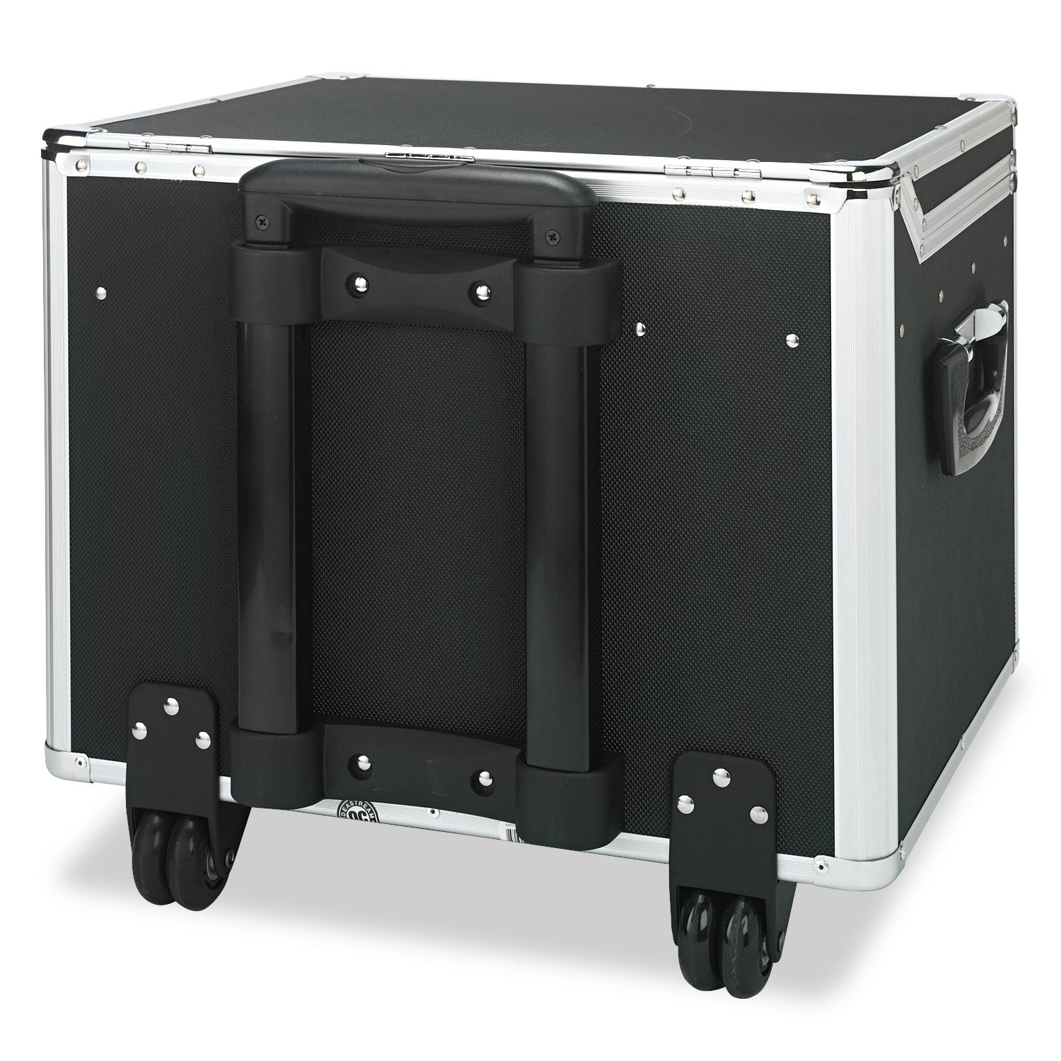 Locking Mobile File Chest, Letter/Legal Files, 17.5" x 15.5" x 14.5", Black/Chrome - 