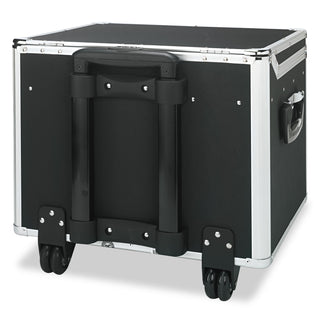 Locking Mobile File Chest, Letter/Legal Files, 17.5" x 15.5" x 14.5", Black/Chrome - 