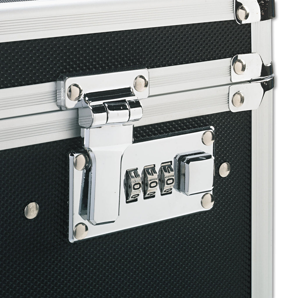 Locking Mobile File Chest, Letter/Legal Files, 17.5" x 15.5" x 14.5", Black/Chrome - 