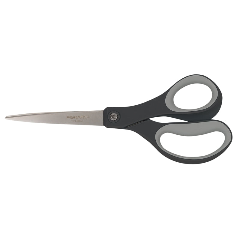 Everyday Titanium Softgrip Scissors, 8" Long, 3.1" Cut Length, Dark Gray Straight Handle