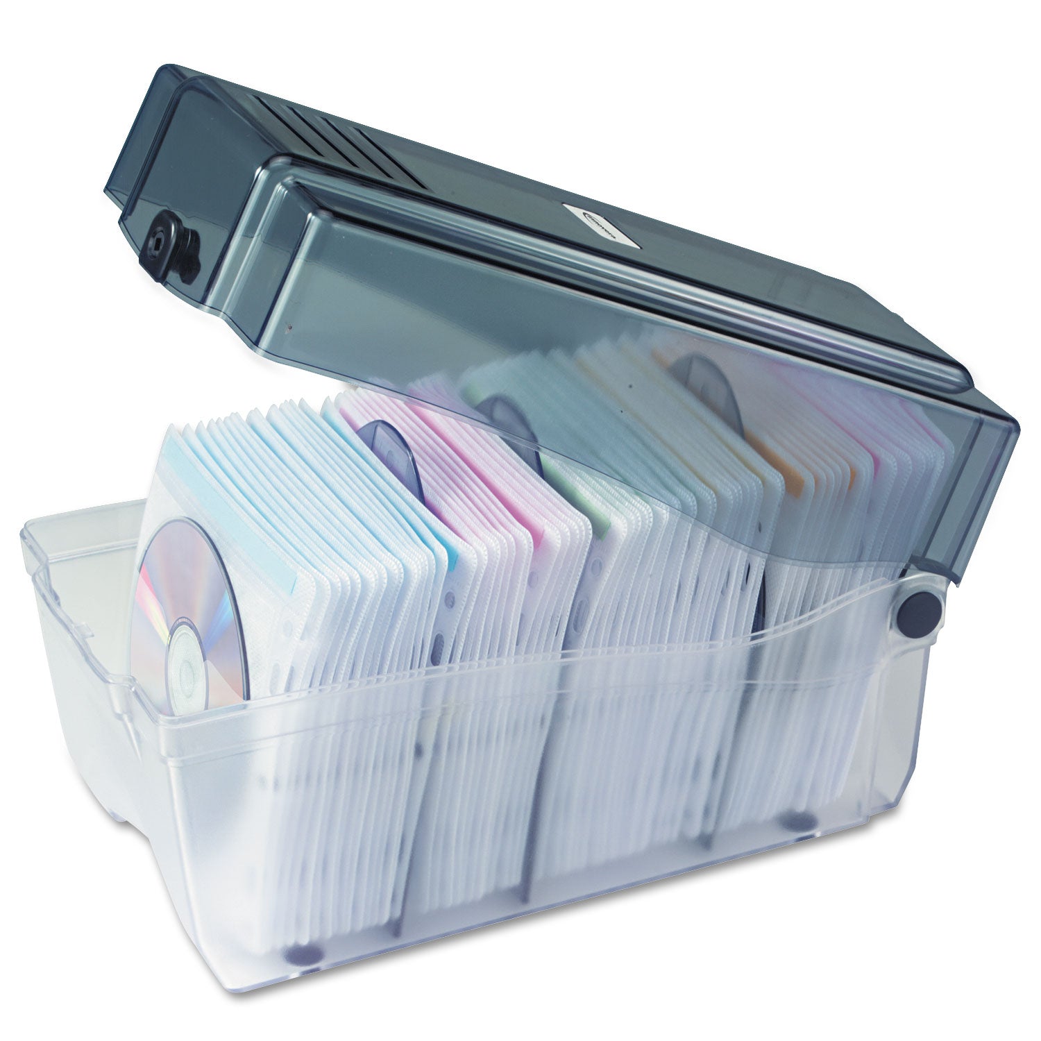 CD/DVD Storage Case, Holds 150 Discs, Clear/Smoke - 