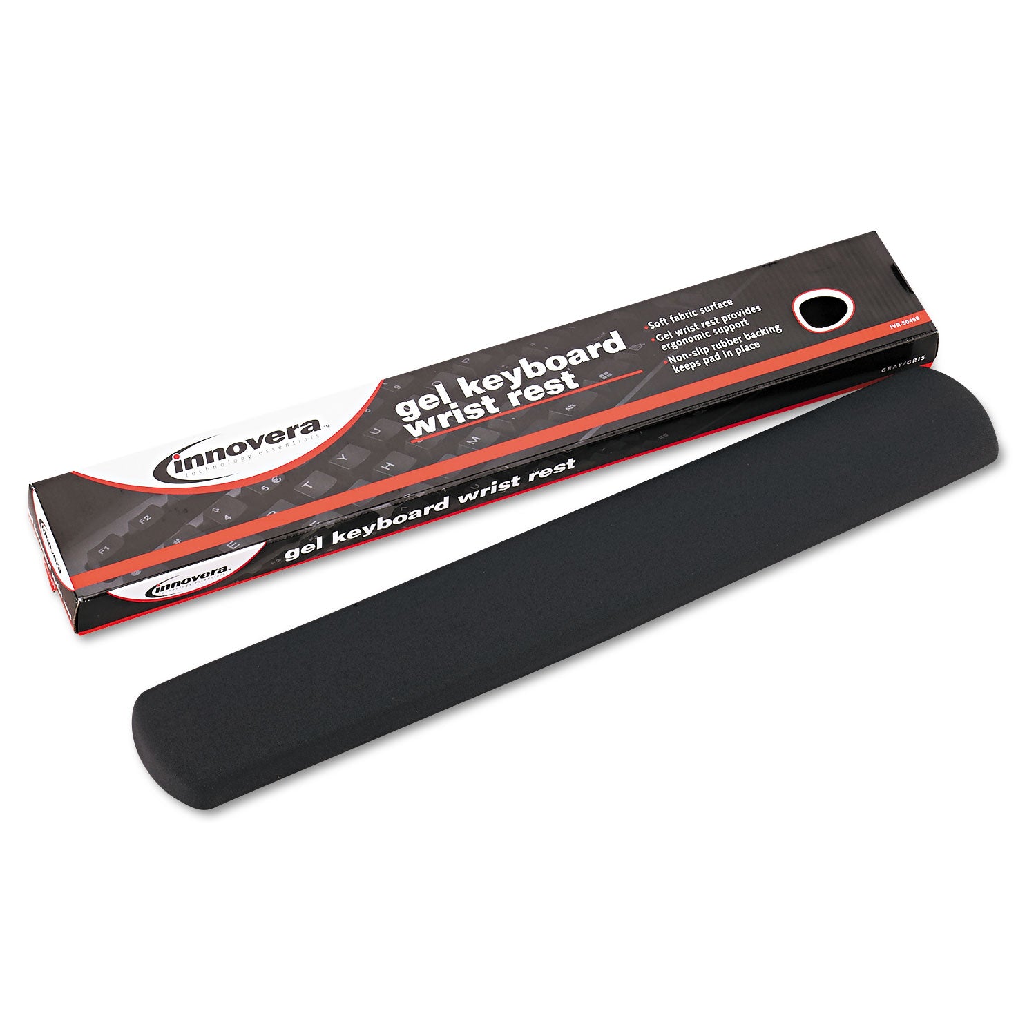Fabric-Covered Gel Keyboard Wrist Rest, 19 x 2.87, Gray - 