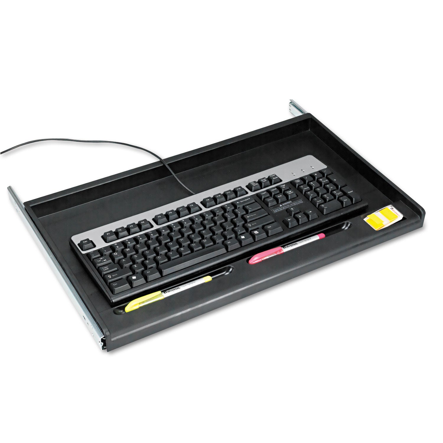 Standard Underdesk Keyboard Drawer, 21.38"w x 12.88"d, Black - 