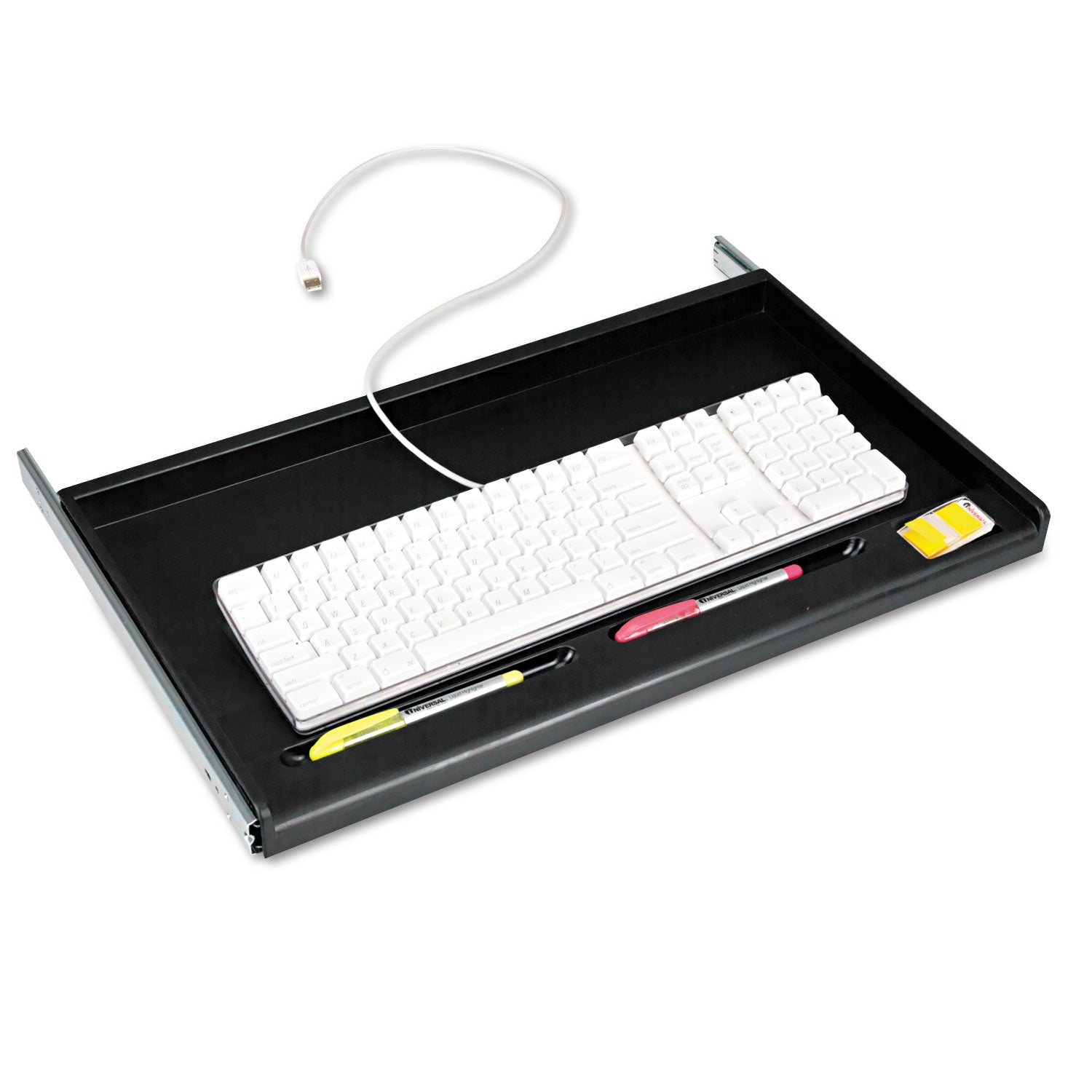 Standard Underdesk Keyboard Drawer, 21.38"w x 12.88"d, Black - 