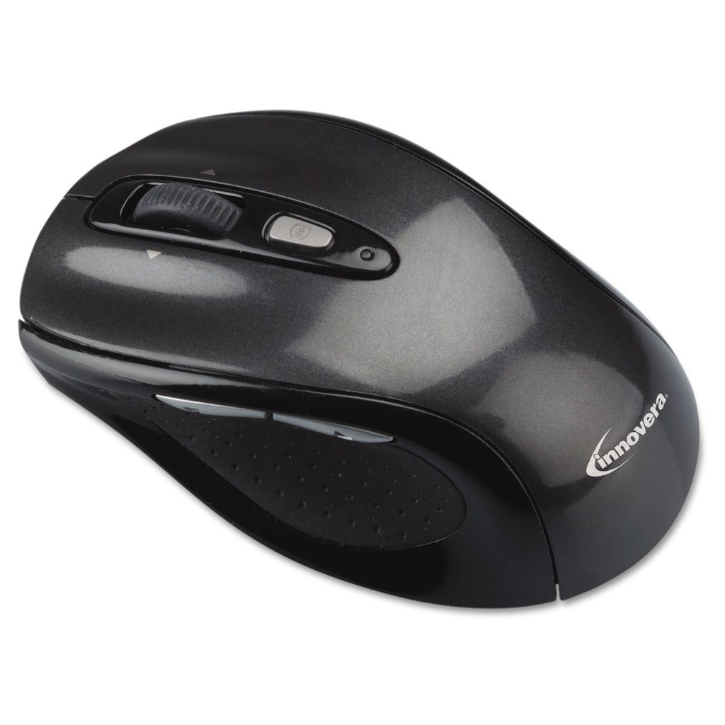 Wireless Optical Mouse with USB-A, 2.4 GHz Frequency/32 ft Wireless Range, Left/Right Hand Use, Gray/Black - 