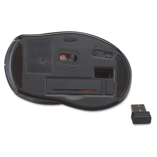 Wireless Optical Mouse with USB-A, 2.4 GHz Frequency/32 ft Wireless Range, Left/Right Hand Use, Gray/Black - 