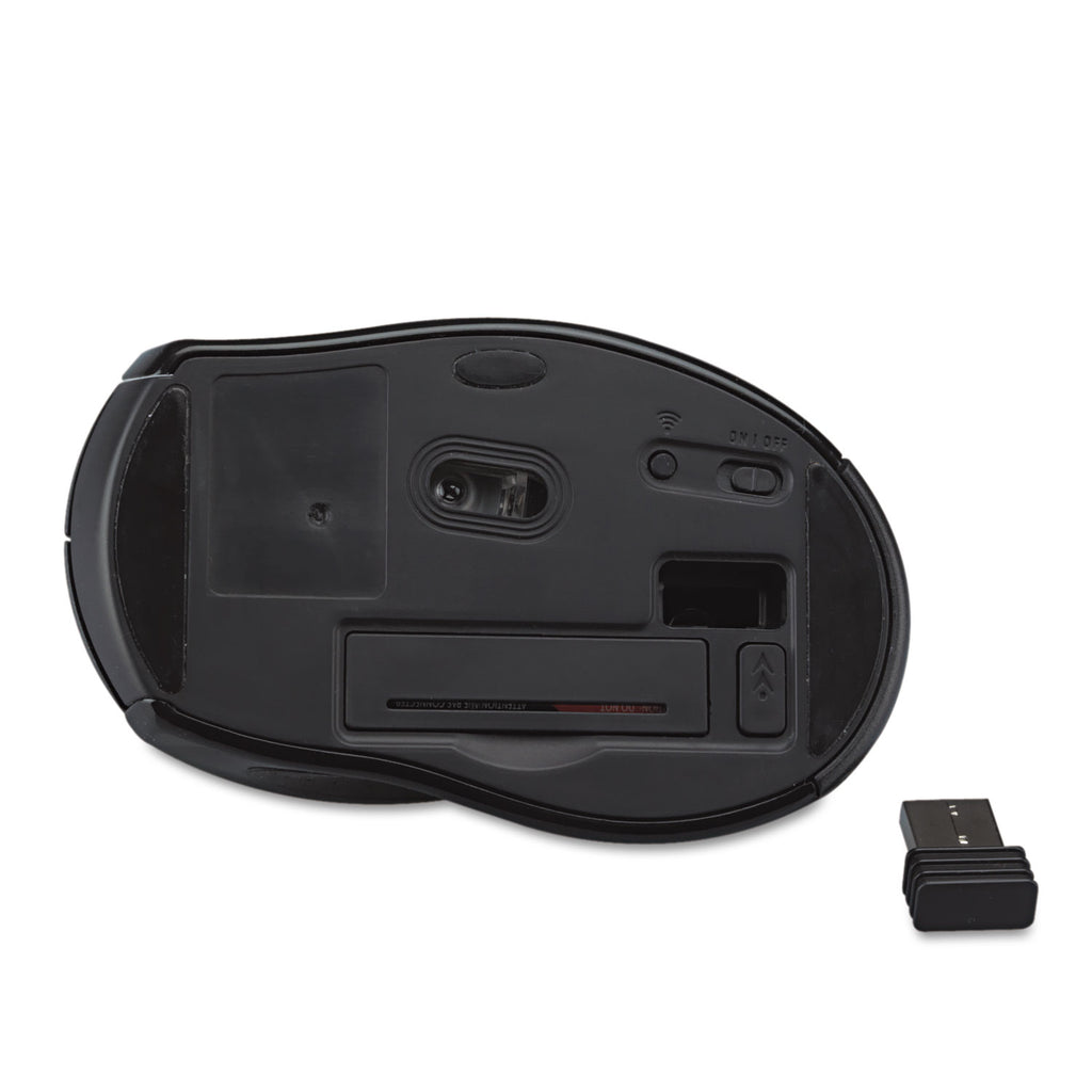 Wireless Optical Mouse with USB-A, 2.4 GHz Frequency/32 ft Wireless Range, Left/Right Hand Use, Gray/Black - 