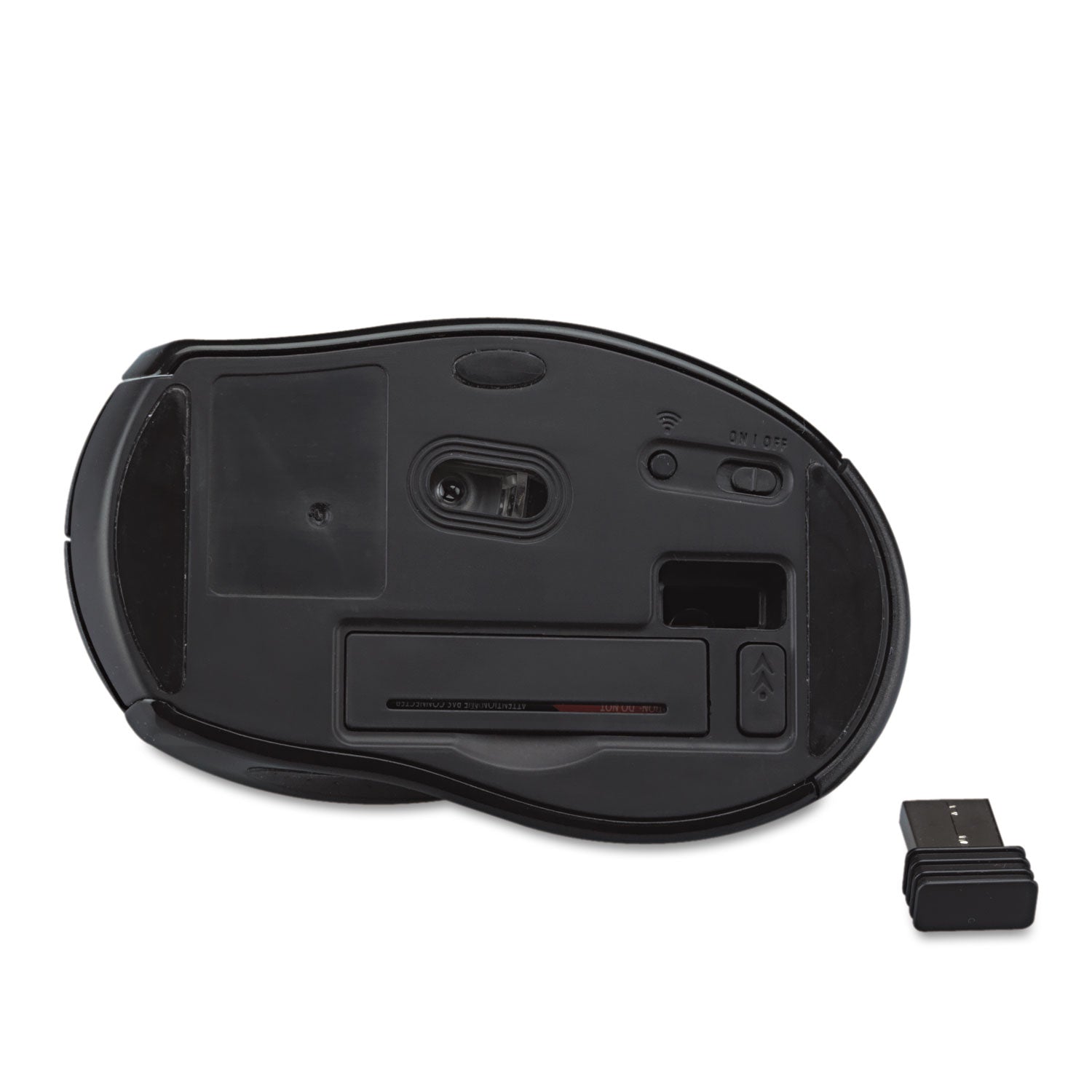 Wireless Optical Mouse with USB-A, 2.4 GHz Frequency/32 ft Wireless Range, Left/Right Hand Use, Gray/Black - 