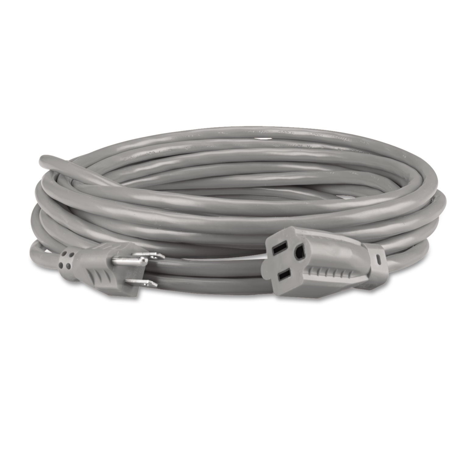 Indoor Heavy-Duty Extension Cord, 15 ft, 13 A, Gray - 