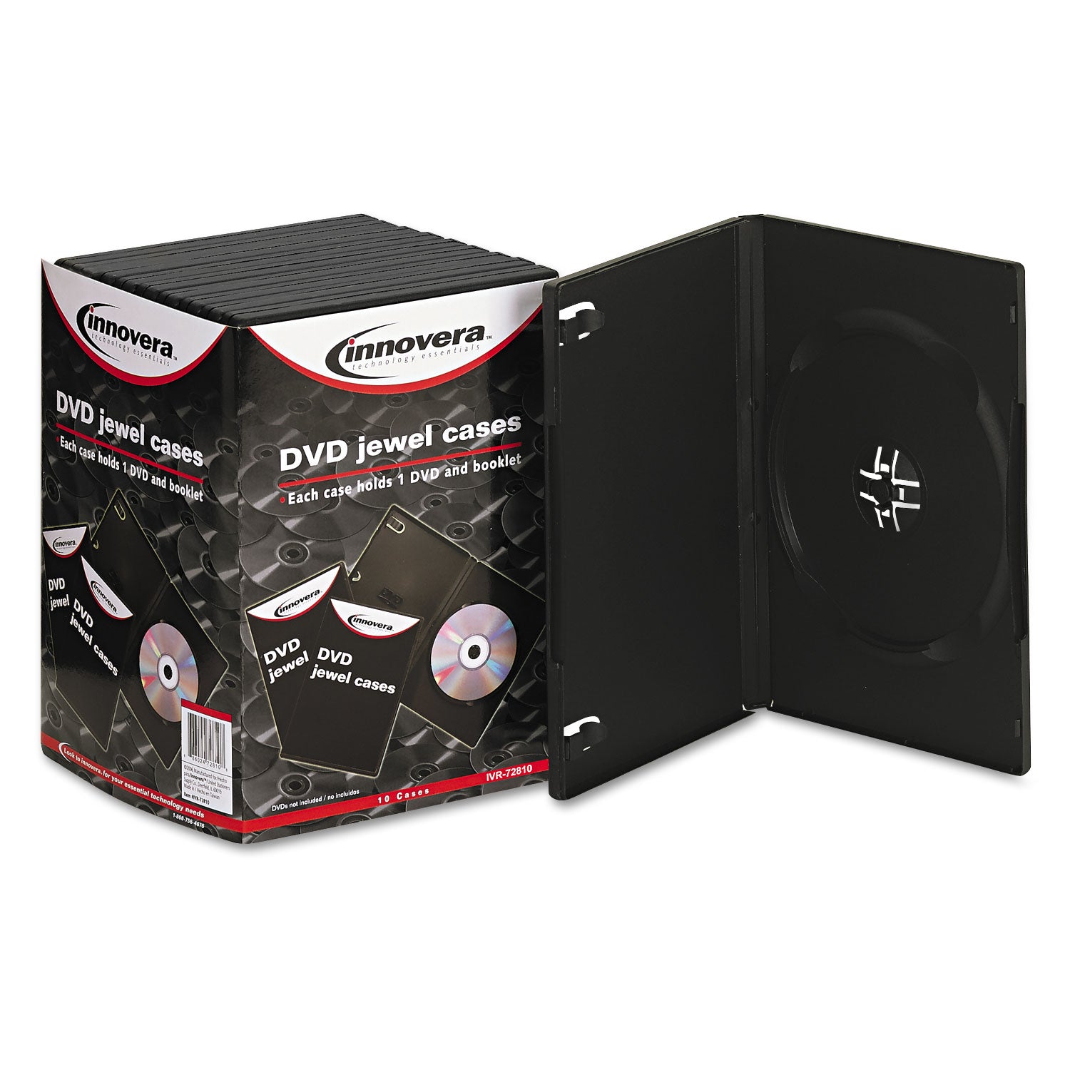 Standard DVD Case, Black, 10/Pack - 