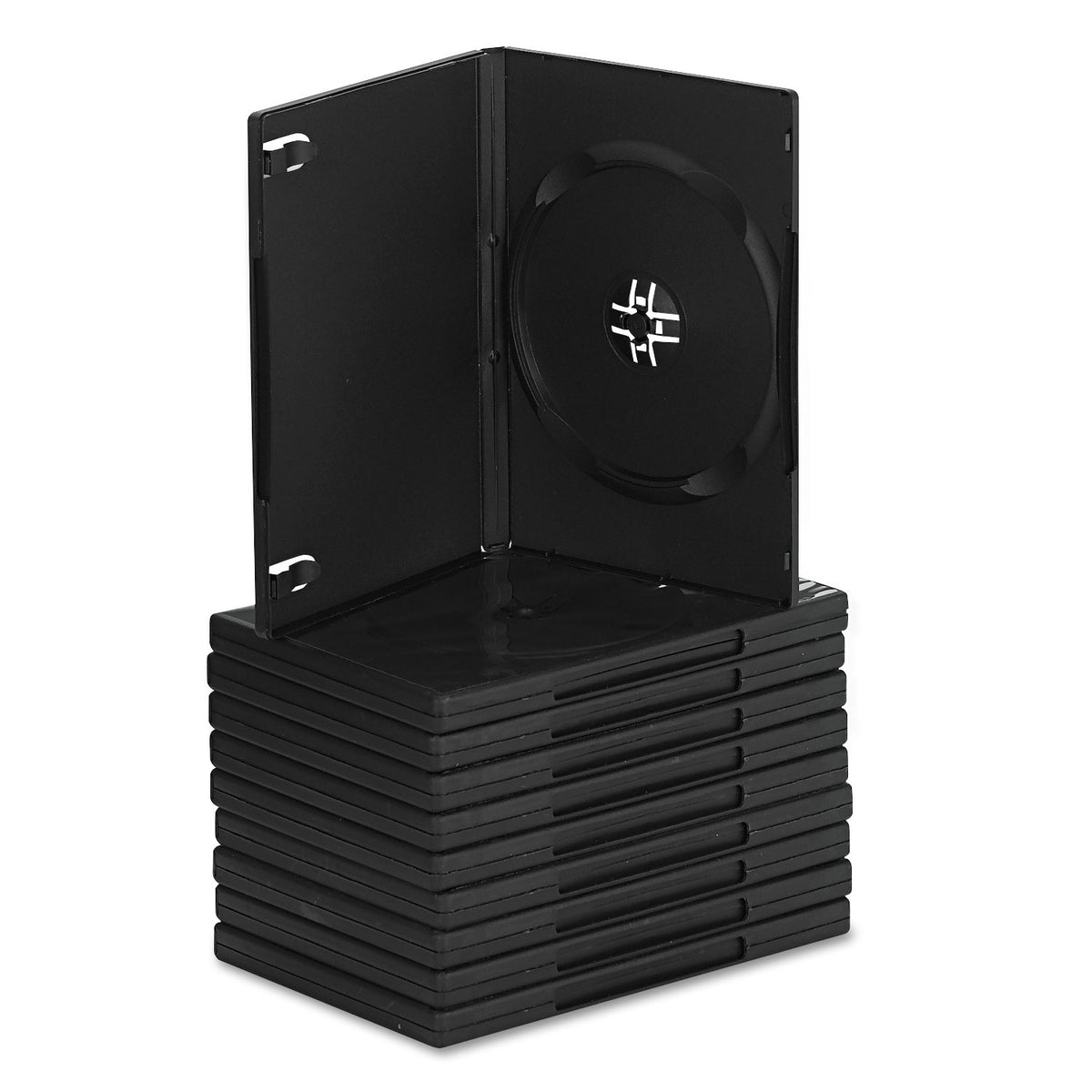 Standard DVD Case, Black, 10/Pack