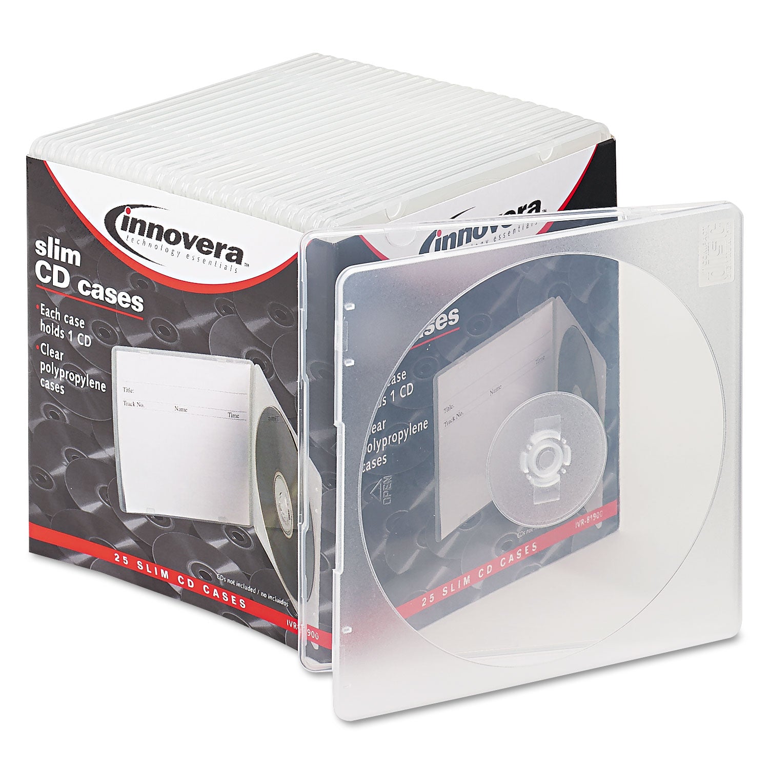 Slim CD Case, Clear, 25/Pack - 