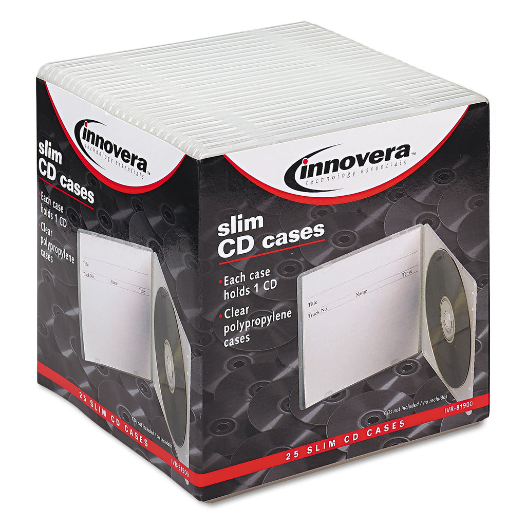 Slim CD Case, Clear, 25/Pack - 