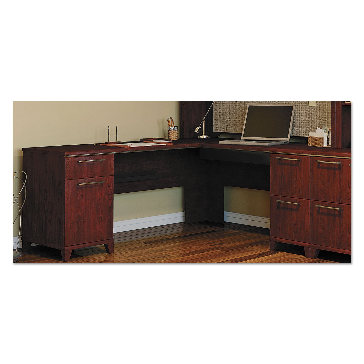 Enterprise Collection L-Desk Surface, 70.13" X 70.13" X 29.75", Harvest Cherry, (box 2 Of 2) - 