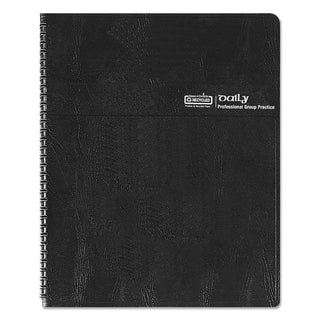 Executive Series Four-Person Group Practice Daily Appointment Book, 11 x 8.5, Black Hard Cover, 12-Month (Jan to Dec): 2024