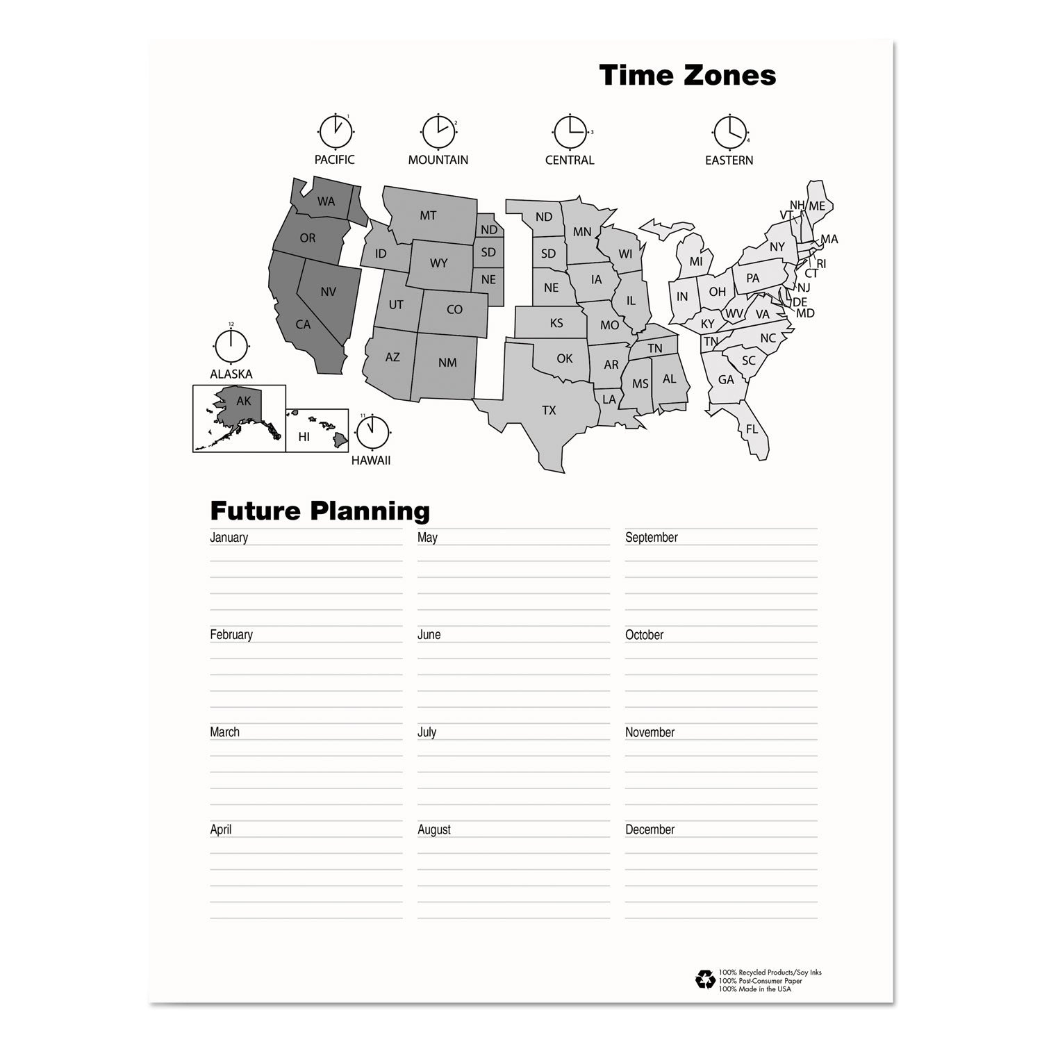 Recycled Professional Weekly Planner, 15-Minute Appts, 11 x 8.5, Black Wirebound Soft Cover, 12-Month (Aug-July): 2023-2024 - 