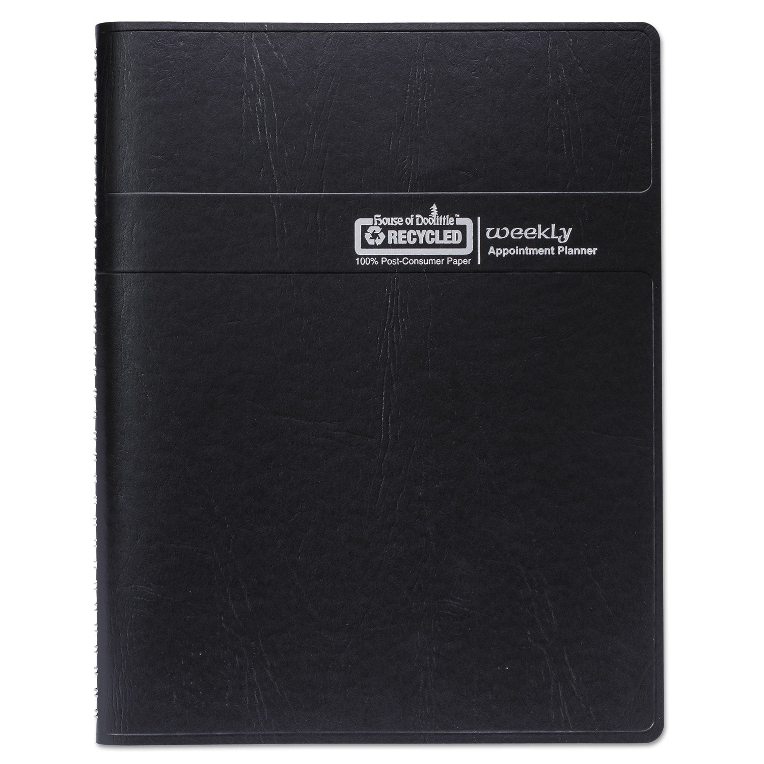 Recycled Weekly Appointment Book, 8 x 5, Black Cover, 12-Month (Jan to Dec): 2024 - 