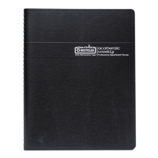 Recycled Professional Weekly Planner, 15-Minute Appts, 11 x 8.5, Black Wirebound Soft Cover, 12-Month (Aug-July): 2023-2024 - 
